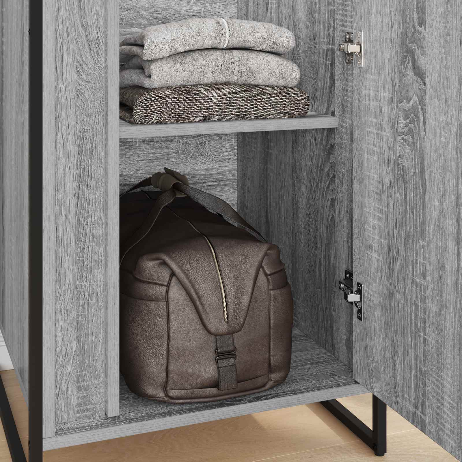 Warderobe mit Tür Graues Sonoma 50 x 50 x 200 cm Holzwerkstoff