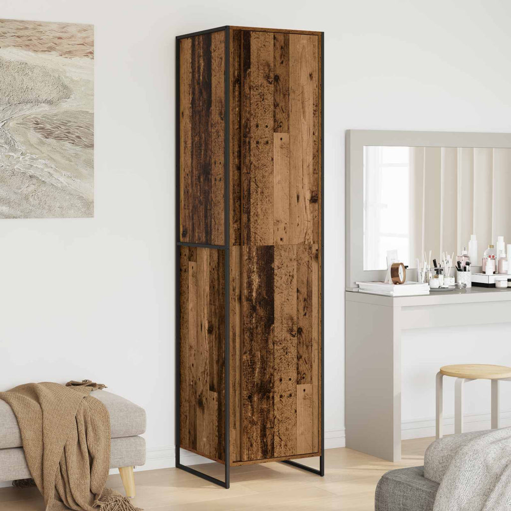 Warderobe mit Speicher Altholz 50 x 50 x 200 cm Holzwerkstoff