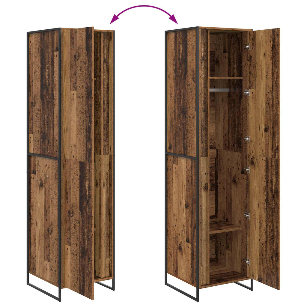 Warderobe mit Speicher Altholz 50 x 50 x 200 cm Holzwerkstoff