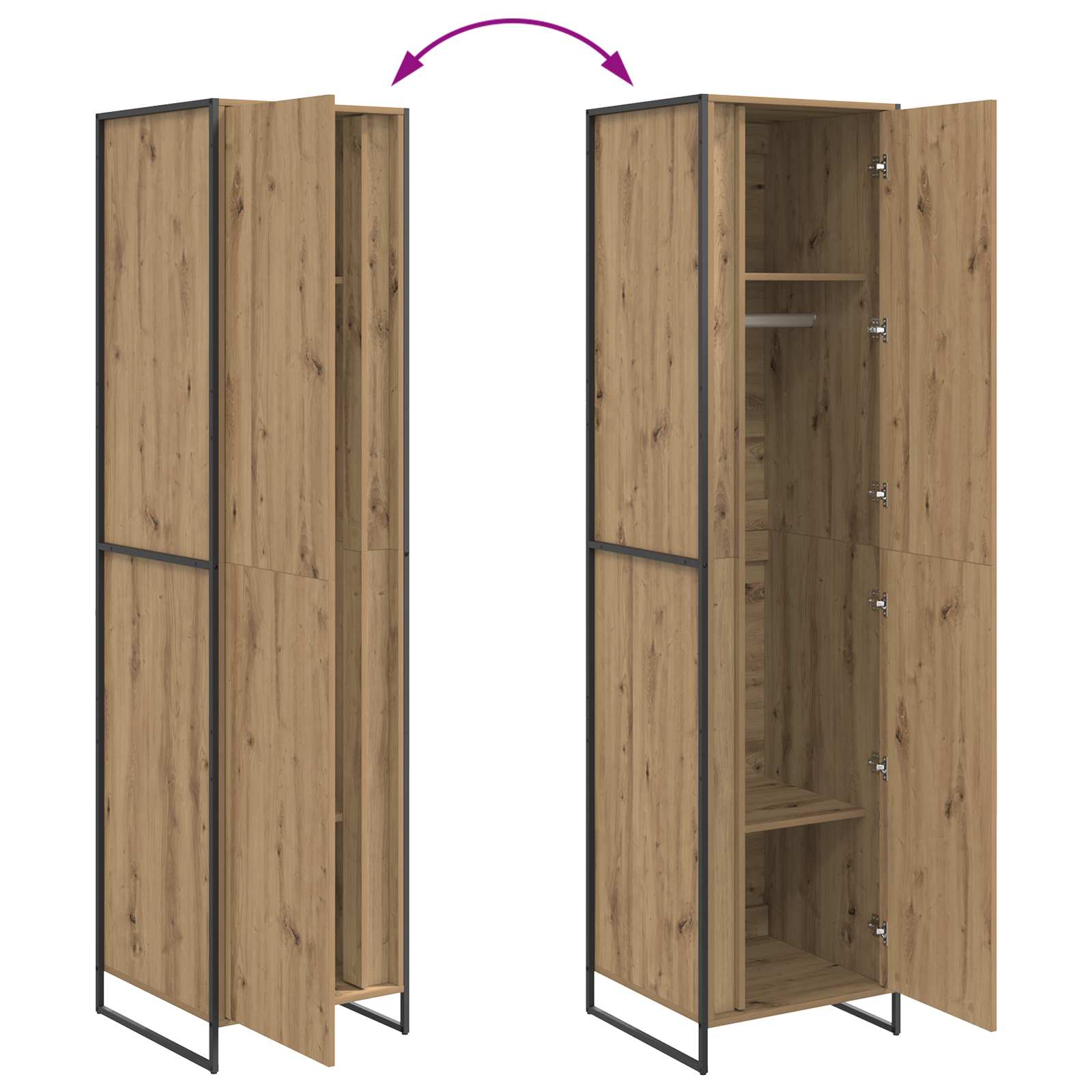 Warderobe Kunsthandwerk Eiche 50 x 50 x 200 cm Holzwerkstoff