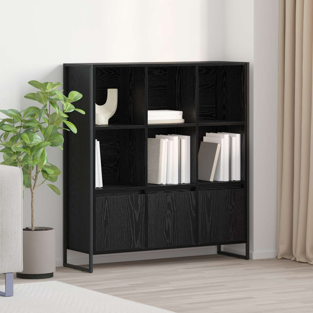 Bücherregal 2 pcs Schwarz Eichen-Optik 99,5 x 30 x 108 cm