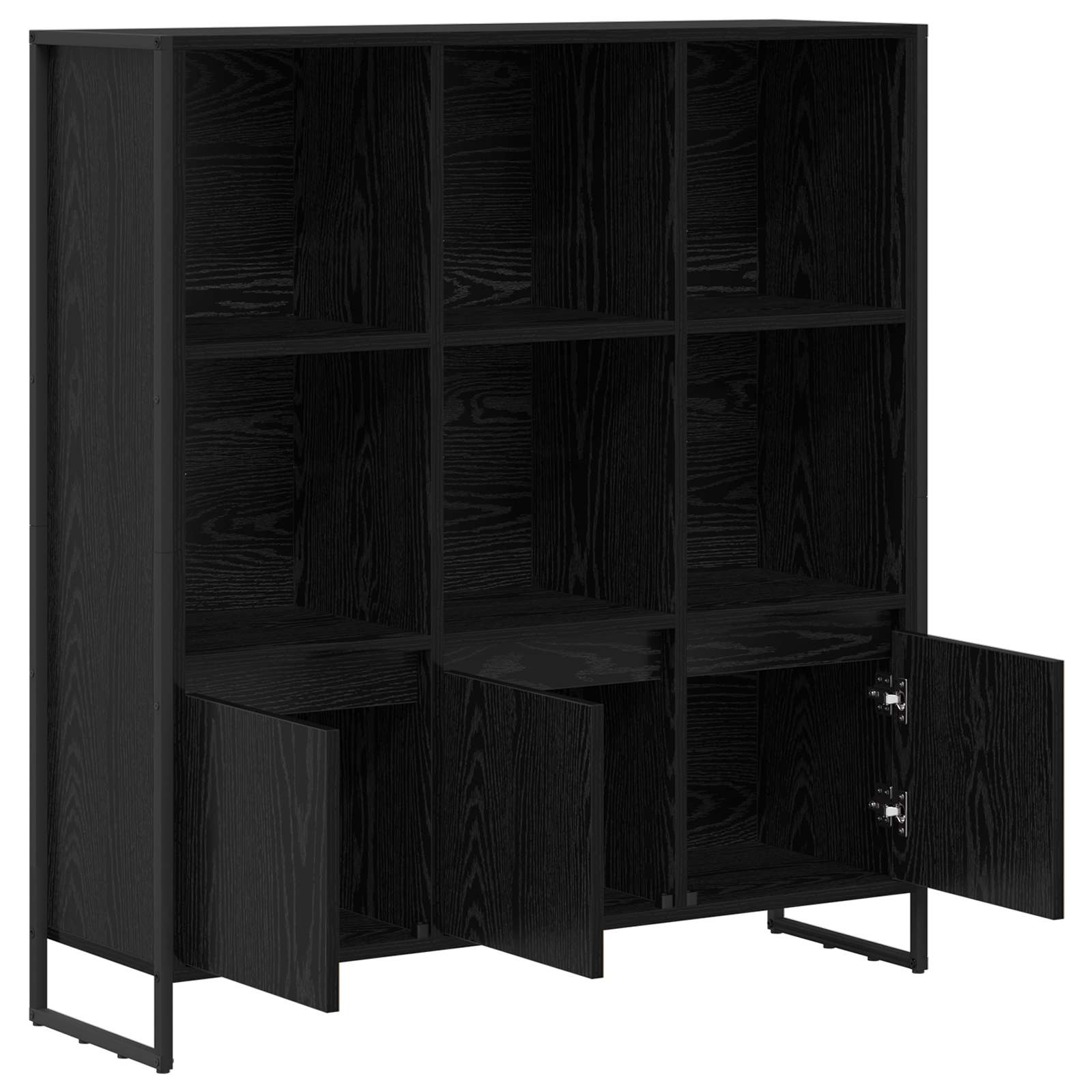 Bücherregal 2 pcs Schwarz Eichen-Optik 99,5 x 30 x 108 cm