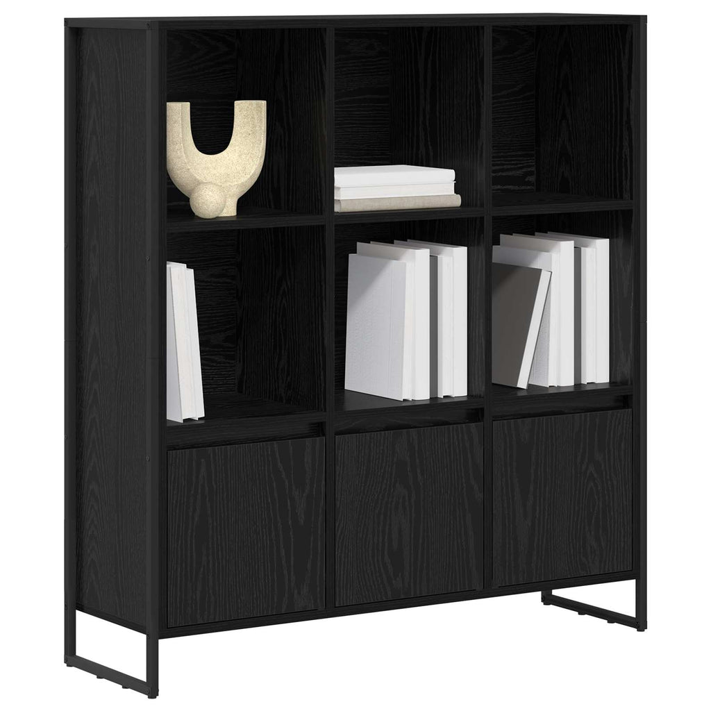 Bücherregal 2 pcs Schwarz Eichen-Optik 99,5 x 30 x 108 cm