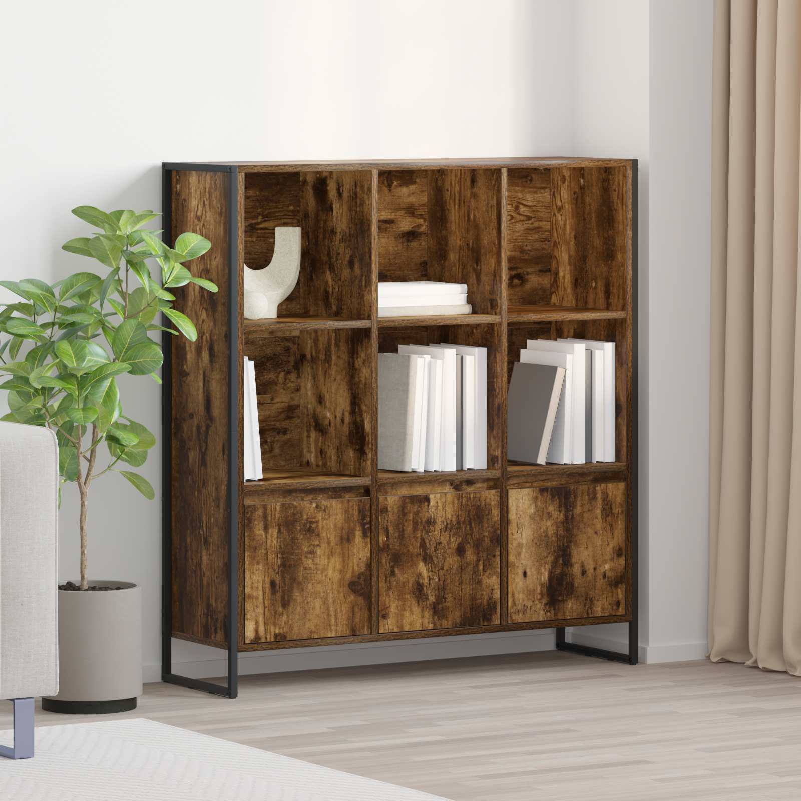 Bücherregal 2 pcs Raucharbe 99,5 x 30 x 108 cm Holzwerkstoff