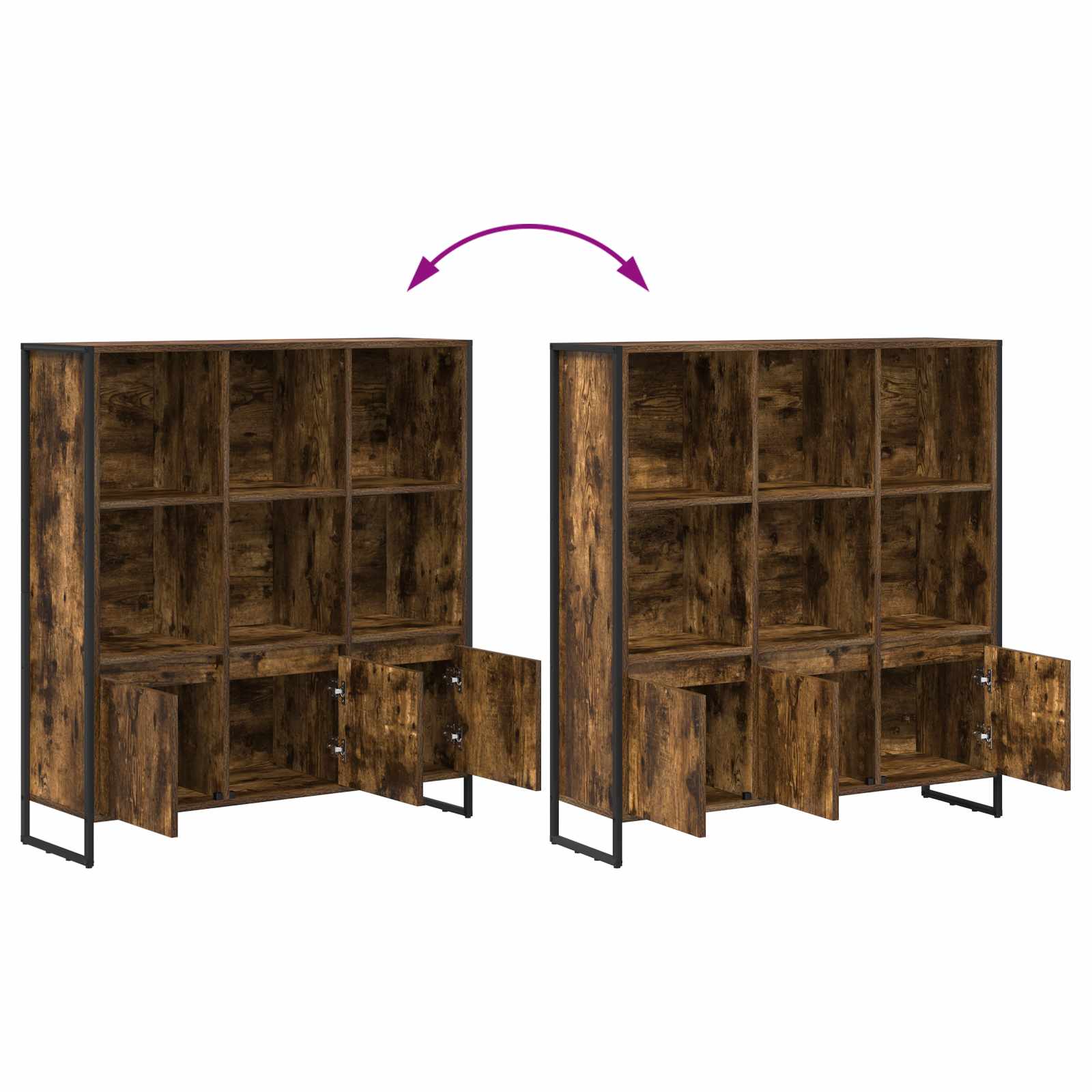 Bücherregal 2 pcs Raucharbe 99,5 x 30 x 108 cm Holzwerkstoff