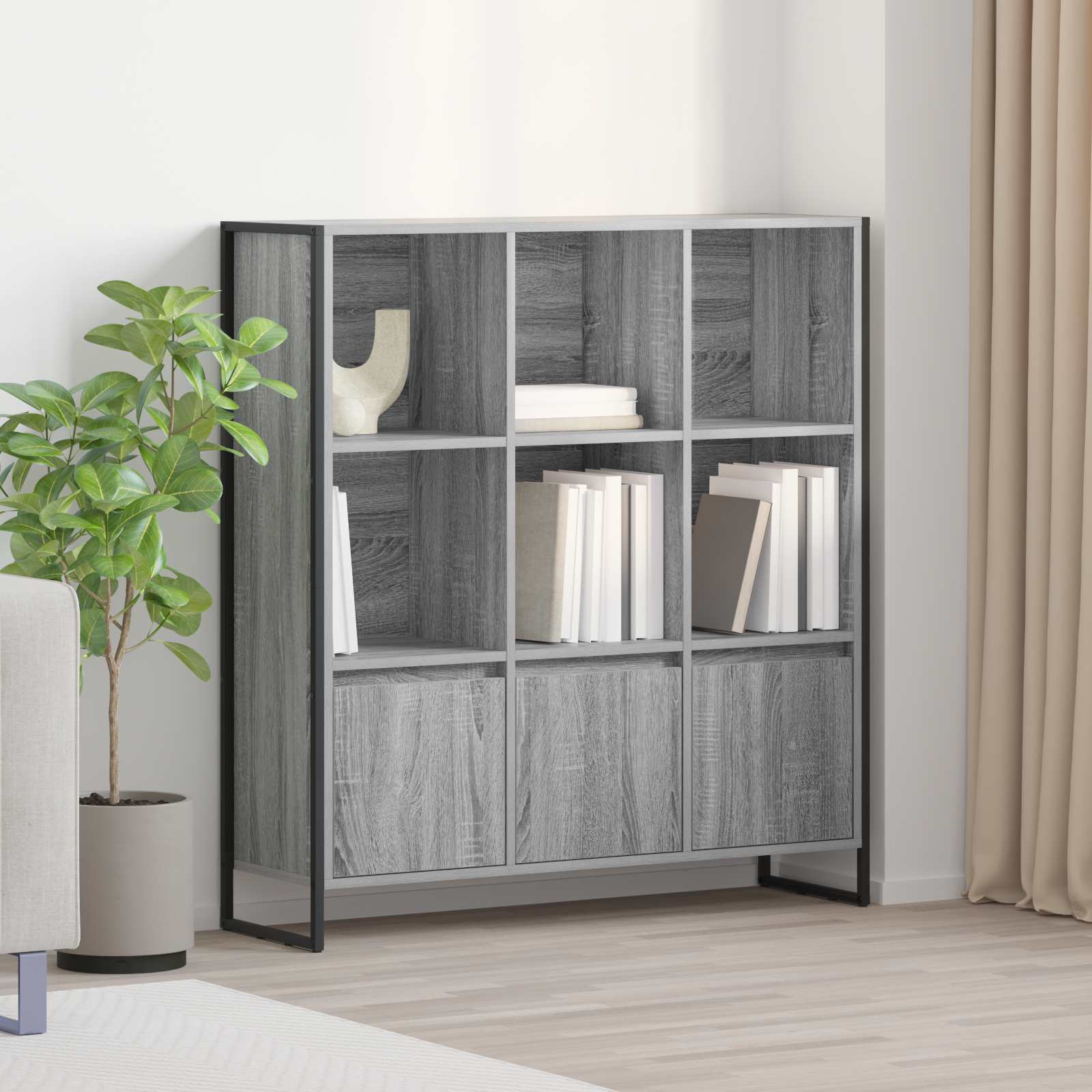 Bücherregal 2 pcs Graues Sonoma 99,5 x 30 x 108 cm