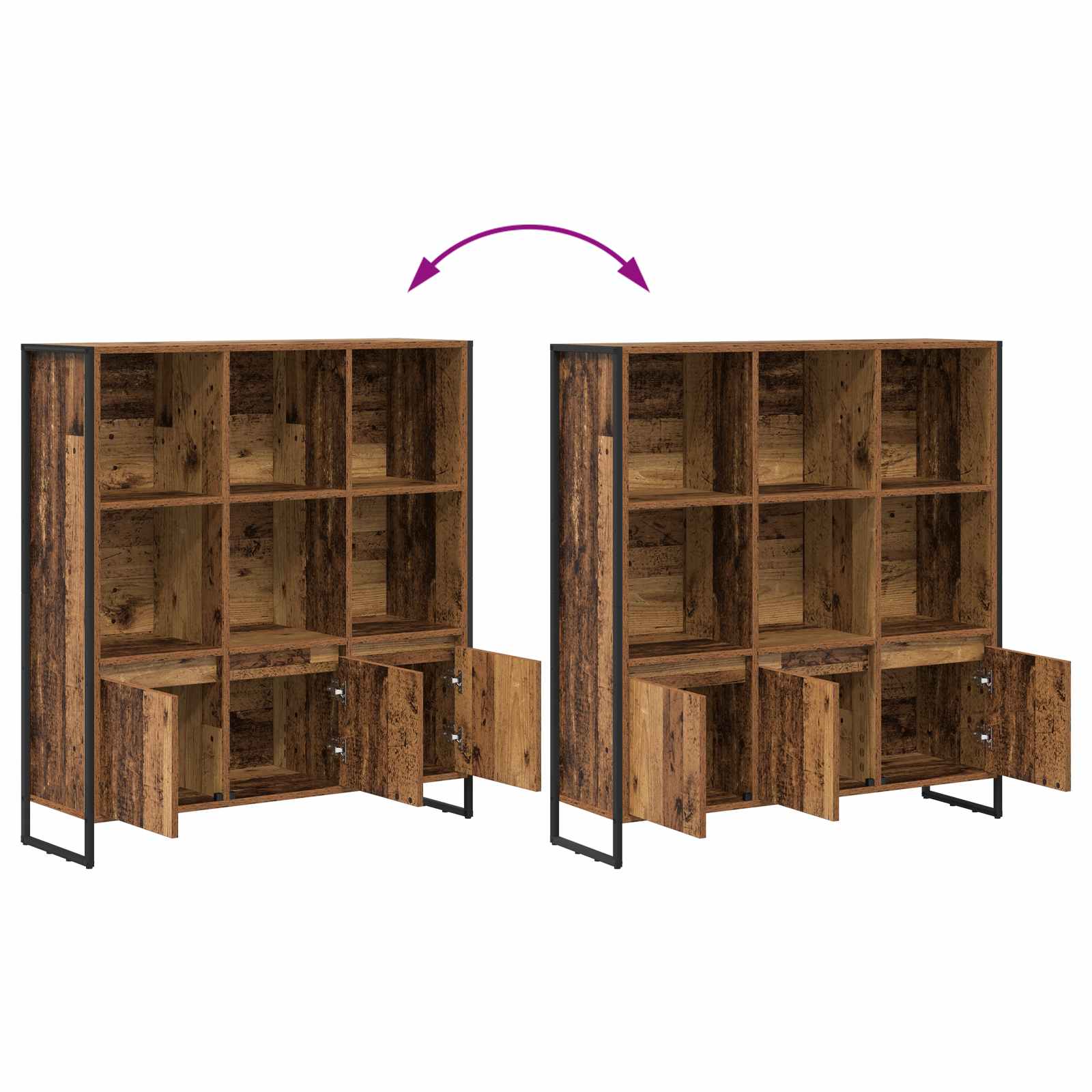 Bücherregal 2 pcs Altholz 99,5 x 30 x 108 cm Holzwerkstoff