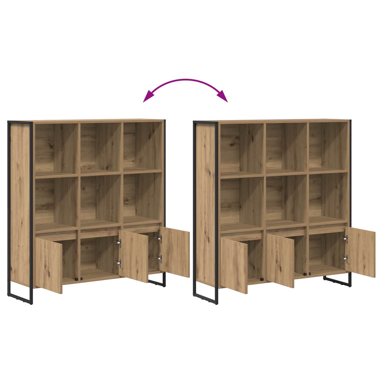 Bücherregal 2 pcs Kunsthandwerk Eiche 99,5 x 30 x 108 cm