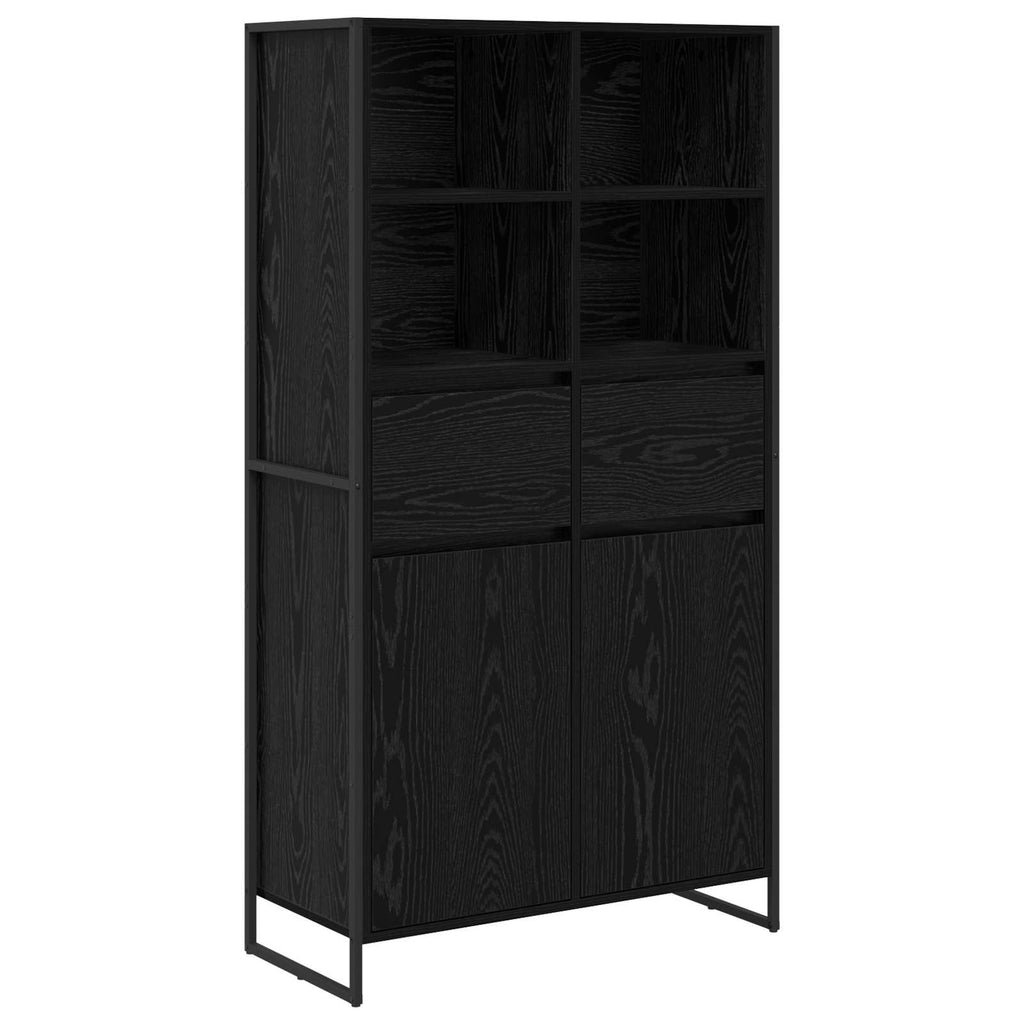 Sideboard 2 pcs Schwarz Eichen-Optik 81 x 36 x 150.5 cm