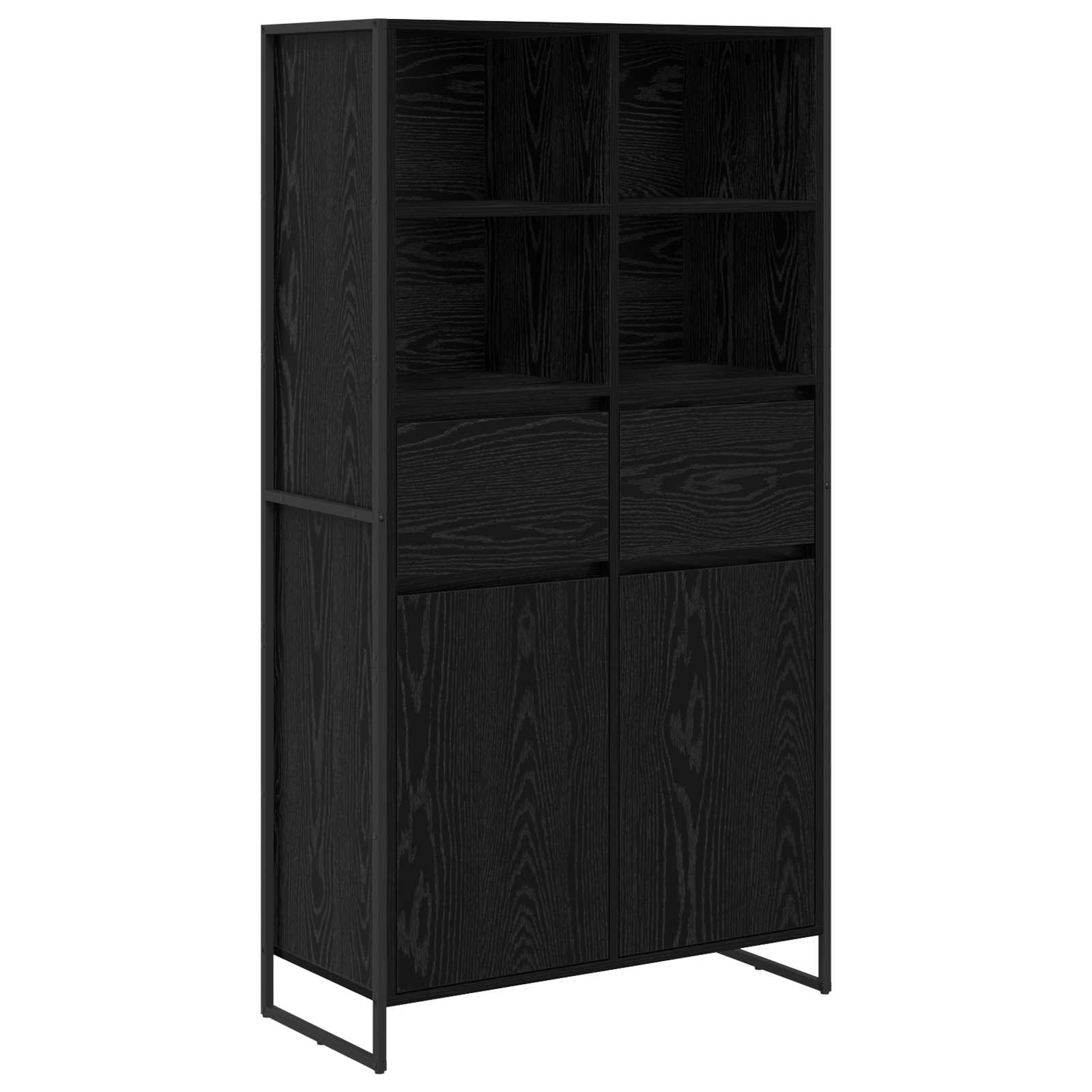 Sideboard 2 pcs Schwarz Eichen-Optik 81 x 36 x 150.5 cm