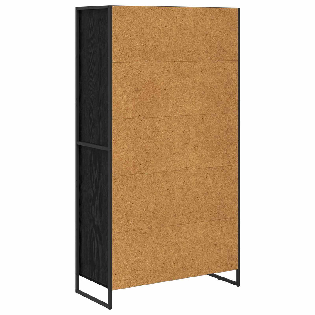 Sideboard 2 pcs Schwarz Eichen-Optik 81 x 36 x 150.5 cm