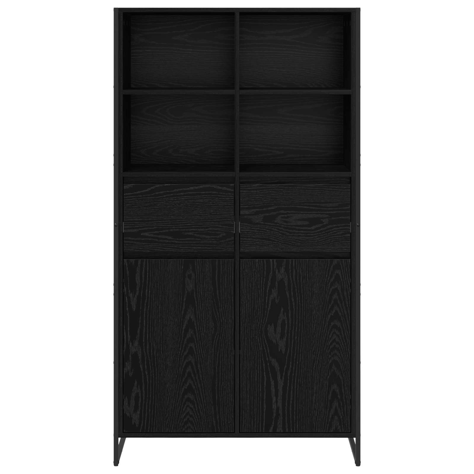 Sideboard 2 pcs Schwarz Eichen-Optik 81 x 36 x 150.5 cm