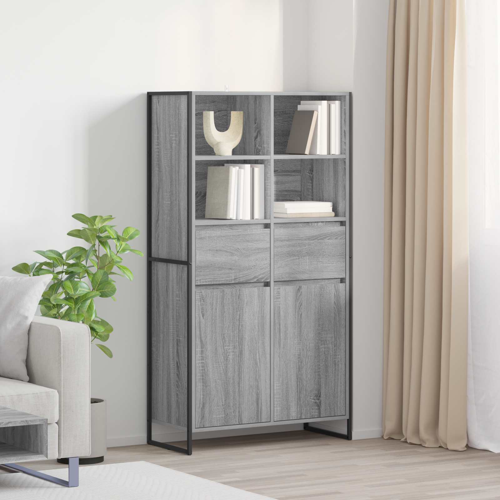 Sideboard 2 pcs Graues Sonoma 81 x 36 x 150.5 cm Holzwerkstoff