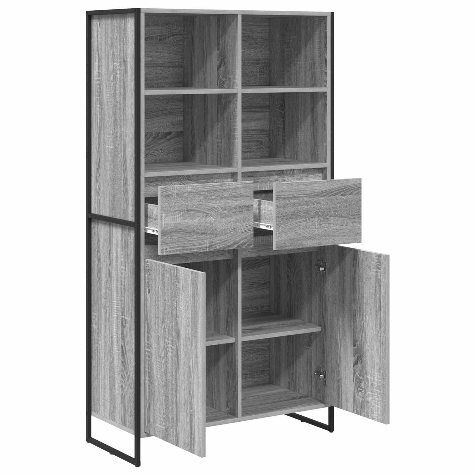 Sideboard 2 pcs Graues Sonoma 81 x 36 x 150.5 cm Holzwerkstoff