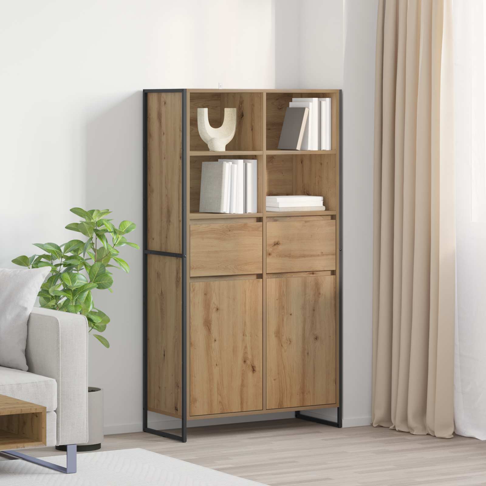 Sideboard 2 pcs Kunsthandwerk Eiche 81 x 36 x 150.5 cm