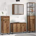 Badezimmermöbel-Set mit Schubladen Altholz Holzwerkstoff