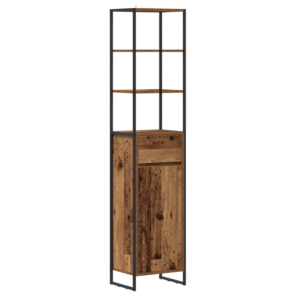 Badezimmermöbel-Set mit Schubladen Altholz Holzwerkstoff