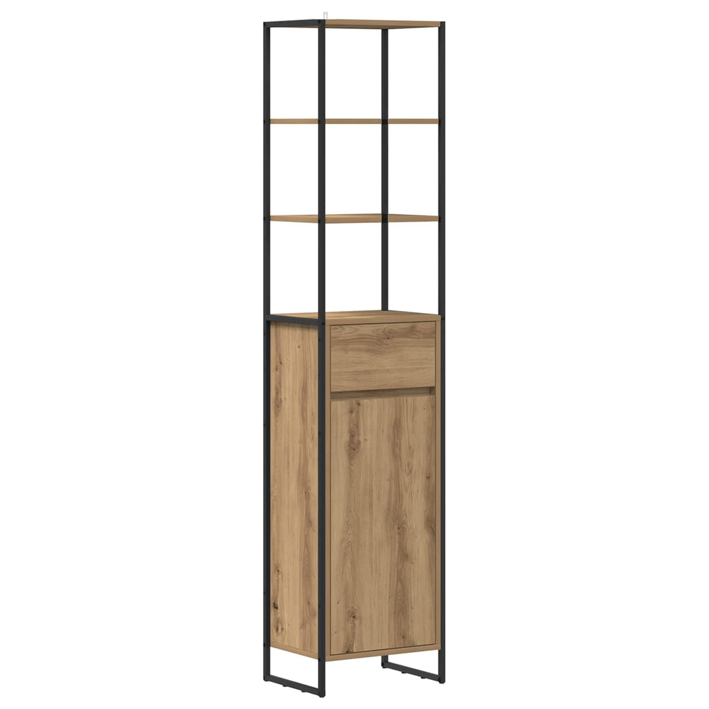 Badezimmermöbel-Set mit Schubladen Artisan-Eiche Holzwerkstoff