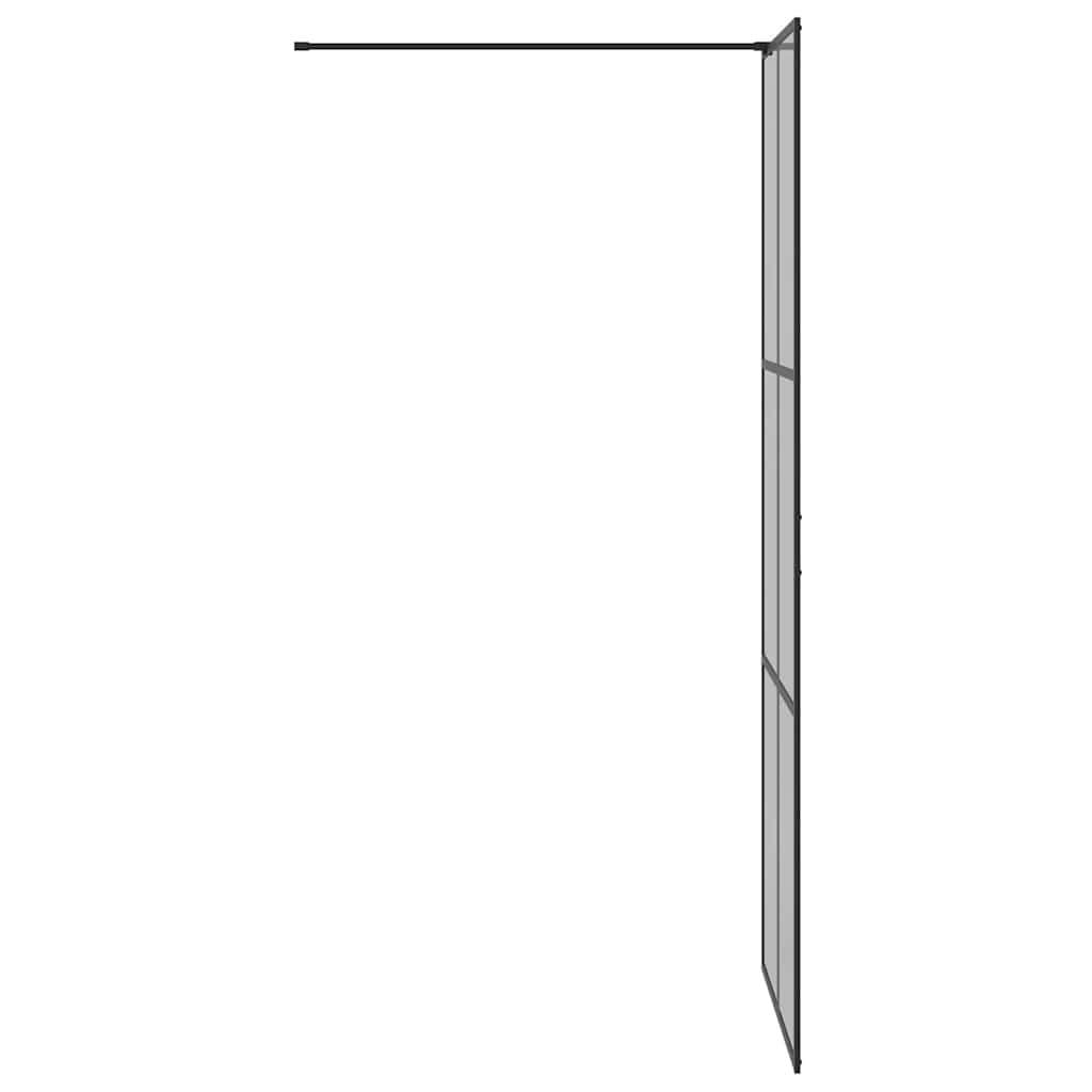 Walk-in Duschwand Schwarz 80 x 195 cm Gehärtetes Glas