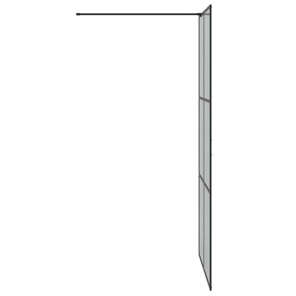 Walk-in Duschwand Schwarz 100 x 195 cm Gehärtetes Glas