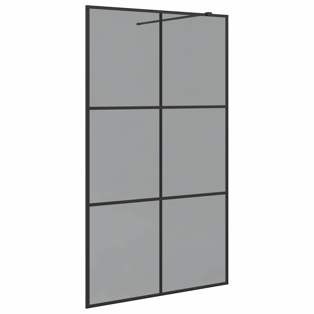 Walk-in Duschwand Schwarz 115 x 195 cm Gehärtetes Glas
