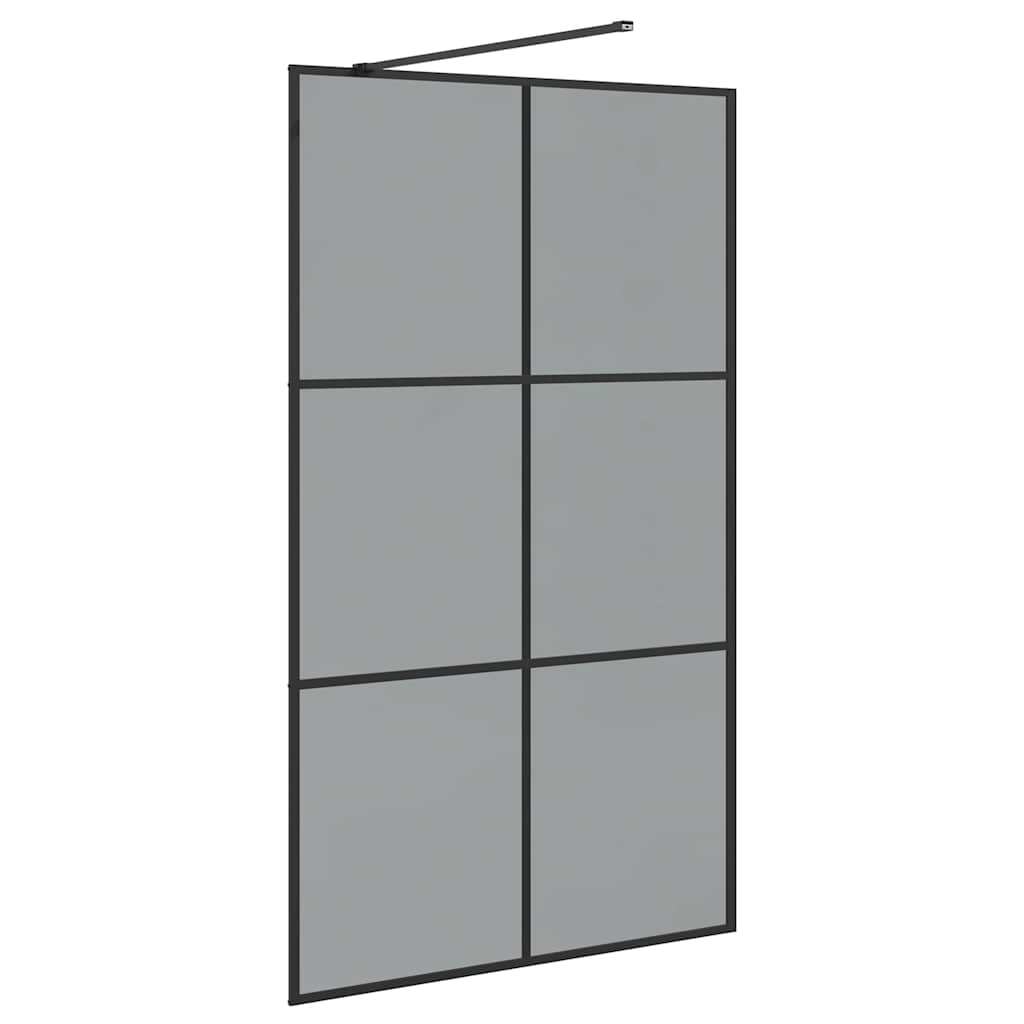 Walk-in Duschwand Schwarz 115 x 195 cm Gehärtetes Glas