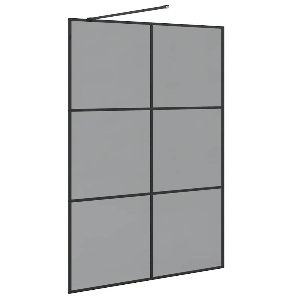 Walk-in Duschwand Schwarz 140 x 195 cm Gehärtetes Glas