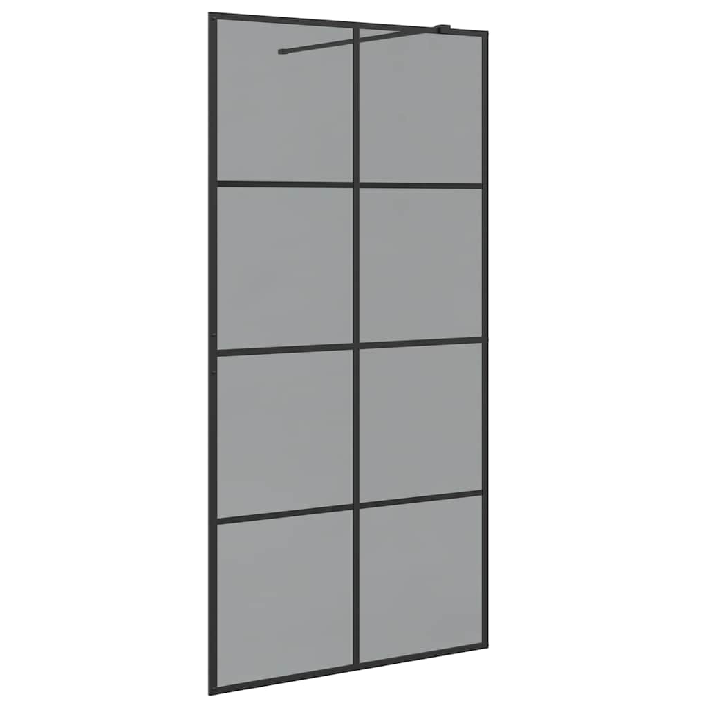 Walk-in Duschwand Schwarz 100 x 195 cm Gehärtetes Glas