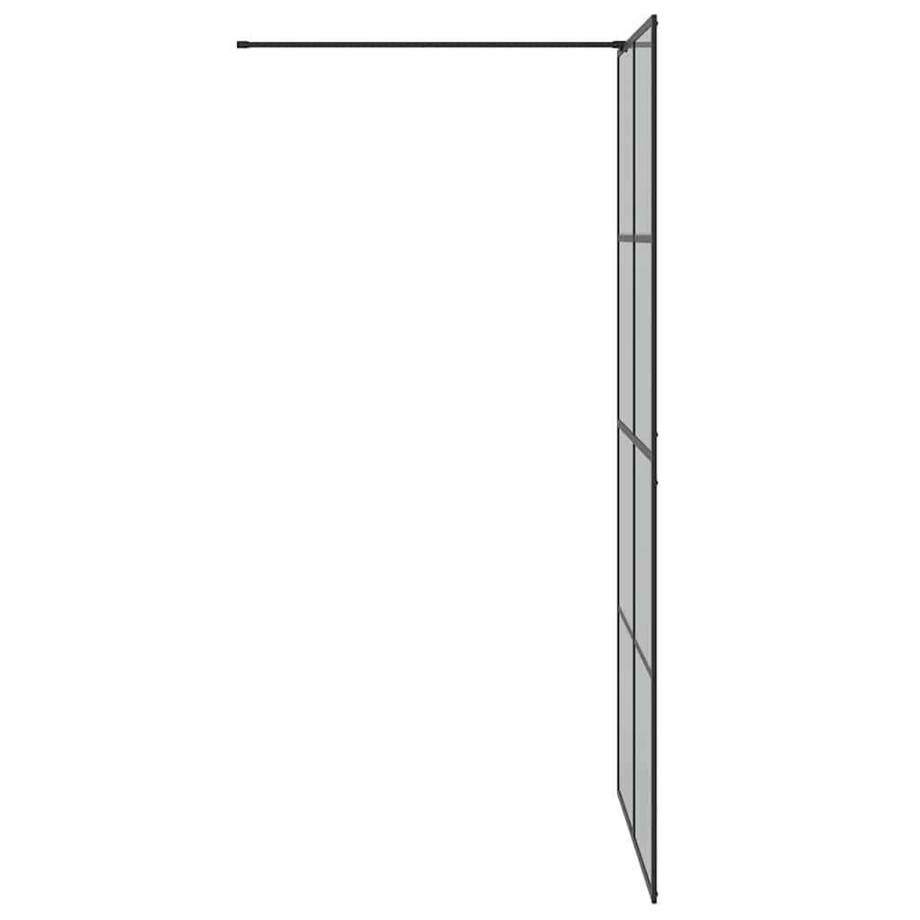 Walk-in Duschwand Schwarz 100 x 195 cm Gehärtetes Glas