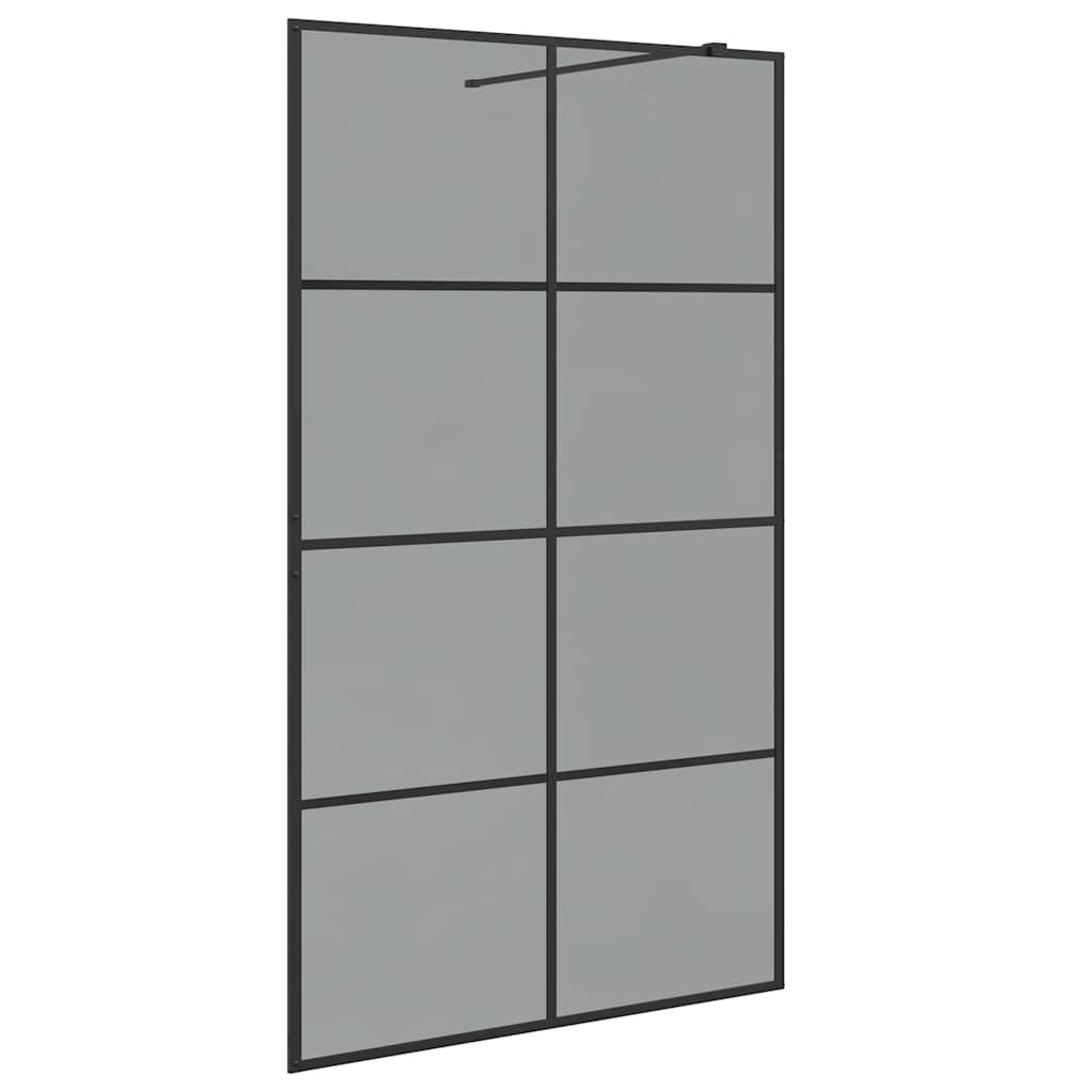 Walk-in Duschwand Schwarz 115 x 195 cm Gehärtetes Glas