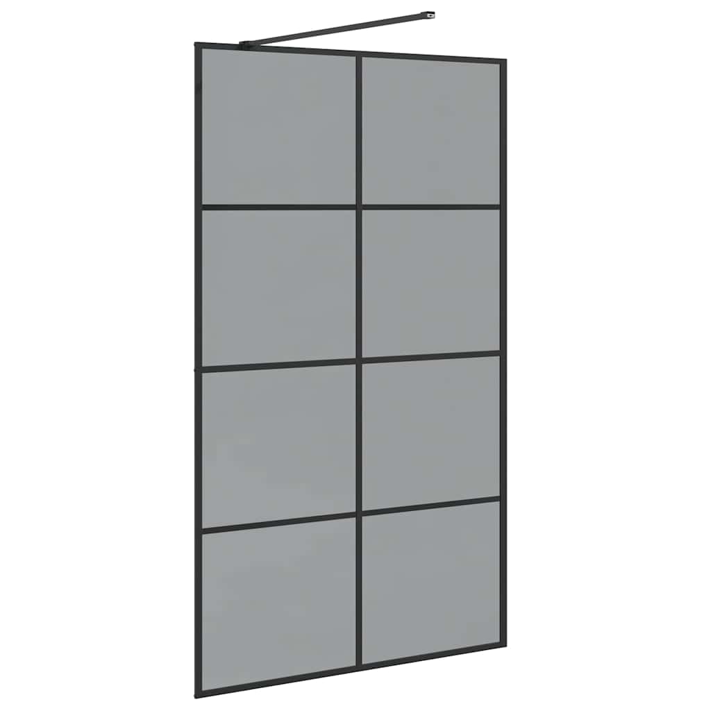 Walk-in Duschwand Schwarz 115 x 195 cm Gehärtetes Glas