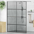Walk-in Duschwand Schwarz 140 x 195 cm Gehärtetes Glas