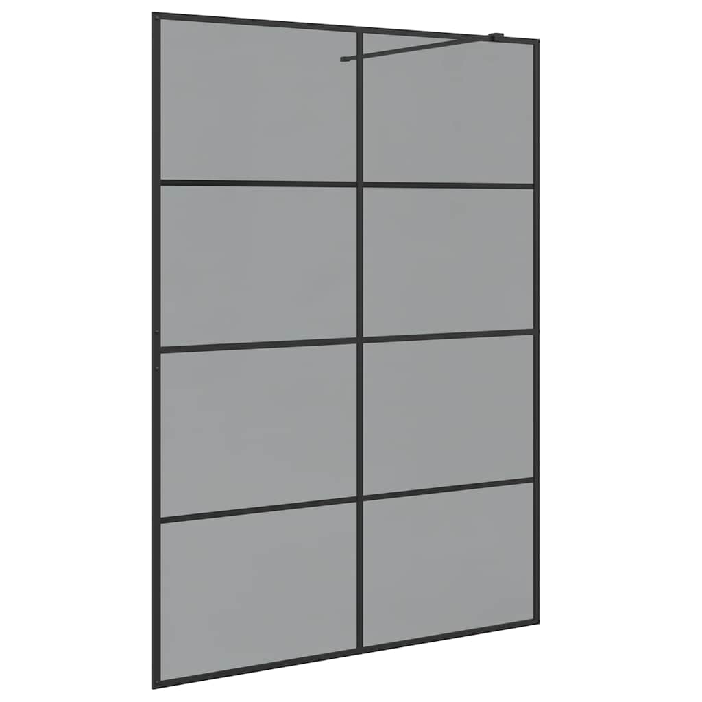 Walk-in Duschwand Schwarz 140 x 195 cm Gehärtetes Glas
