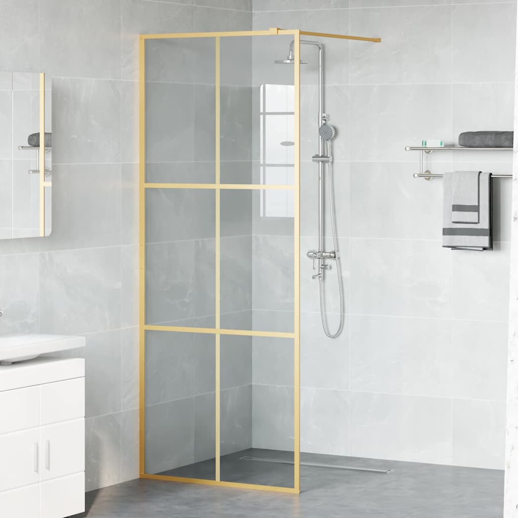 Walk-in Duschwand Gold 80 x 195 cm Gehärtetes Glas