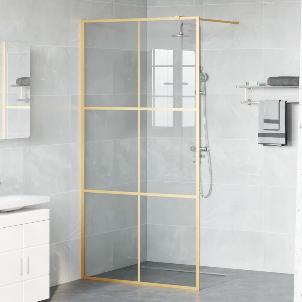 Walk-in Duschwand Gold 100 x 195 cm Gehärtetes Glas