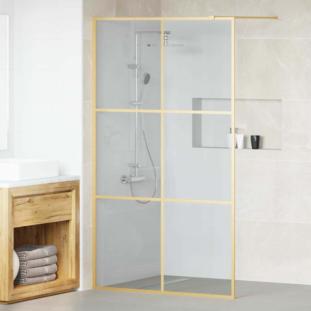 Walk-in Duschwand Gold 115 x 195 cm Gehärtetes Glas