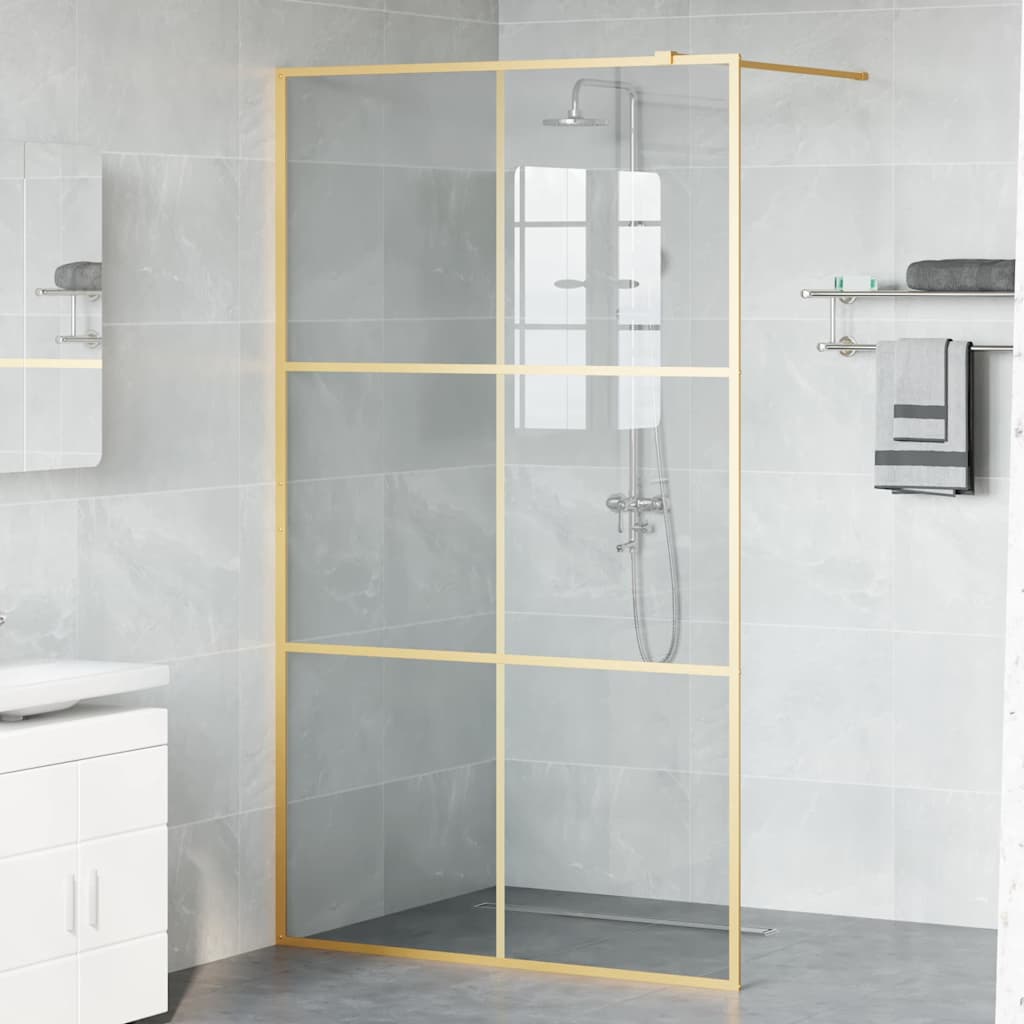 Walk-in Duschwand Gold 115 x 195 cm Gehärtetes Glas