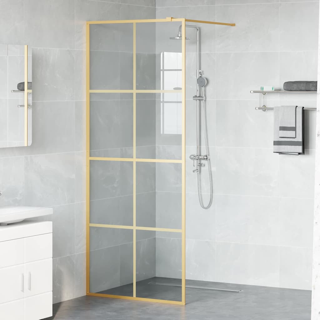Walk-in Duschwand Gold 80 x 195 cm Gehärtetes Glas