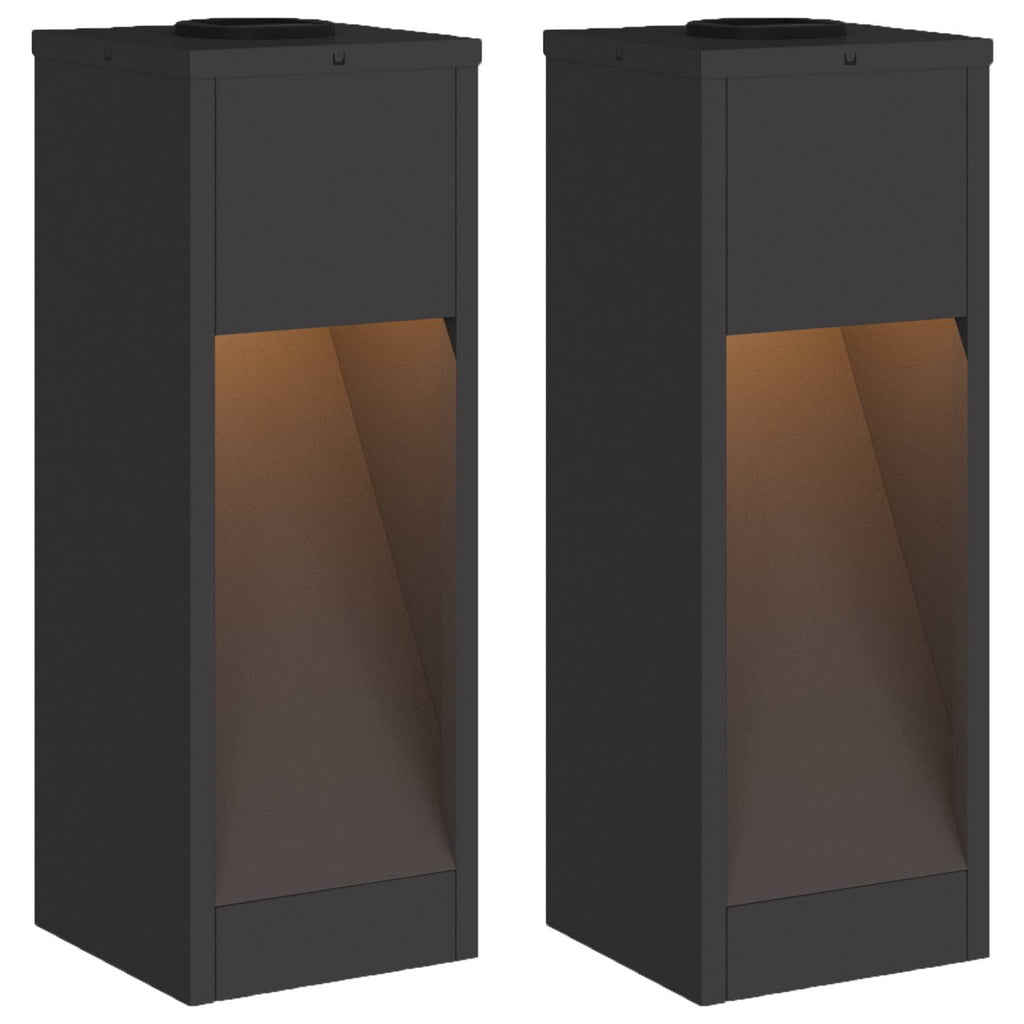 Solar LED Wegeleuchte 2 pcs Schwarz Kalt gewalzter Stahl