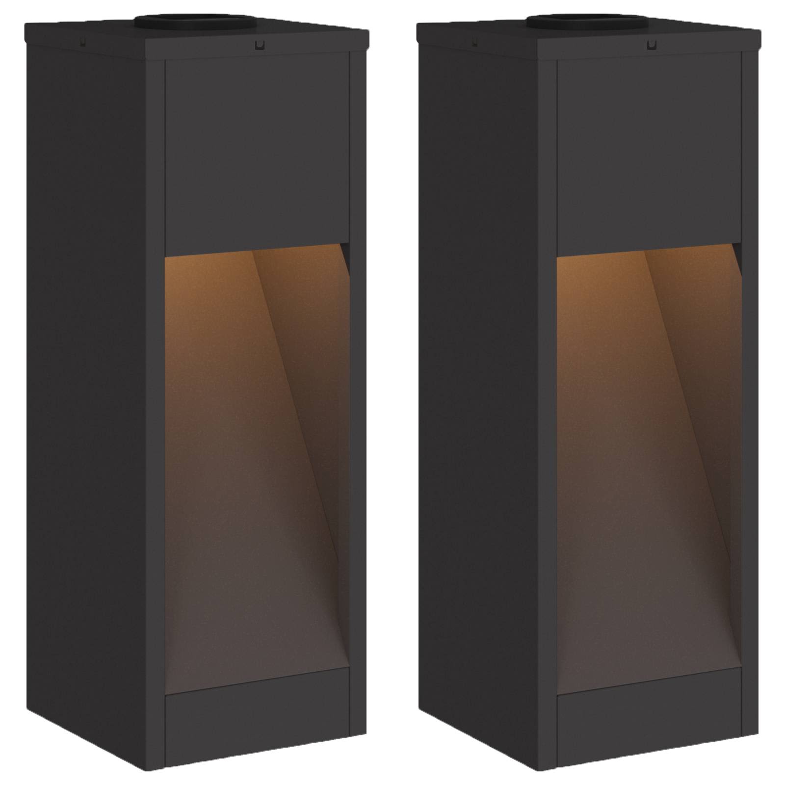 Solar LED Wegeleuchte 2 pcs Schwarz Kalt gewalzter Stahl