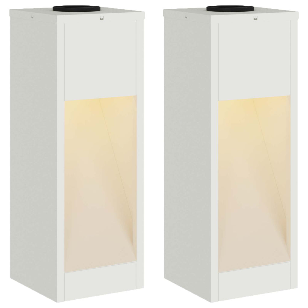 Solar LED Wegeleuchte 2 pcs Weiß Kalt gewalzter Stahl