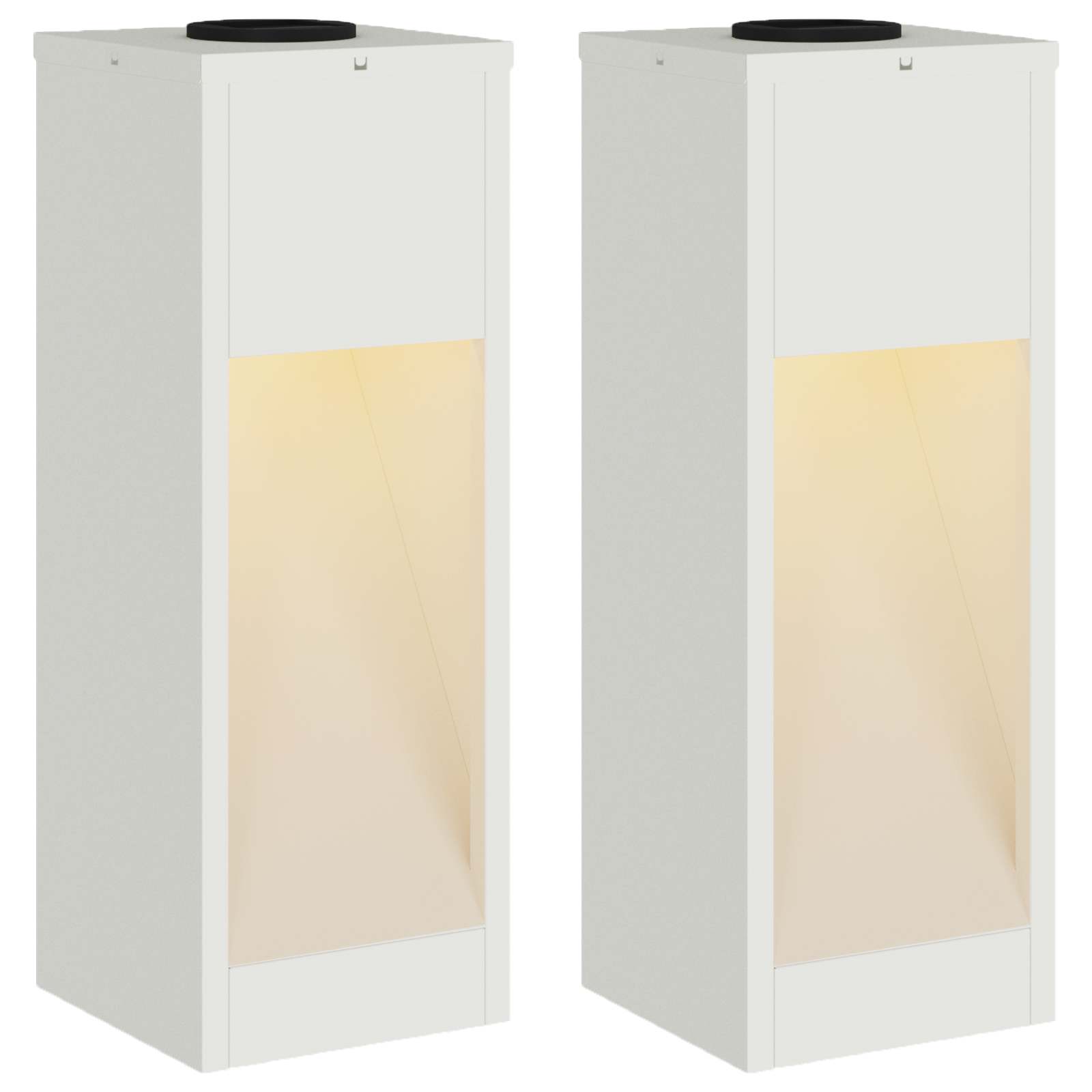 Solar LED Wegeleuchte 2 pcs Weiß Kalt gewalzter Stahl