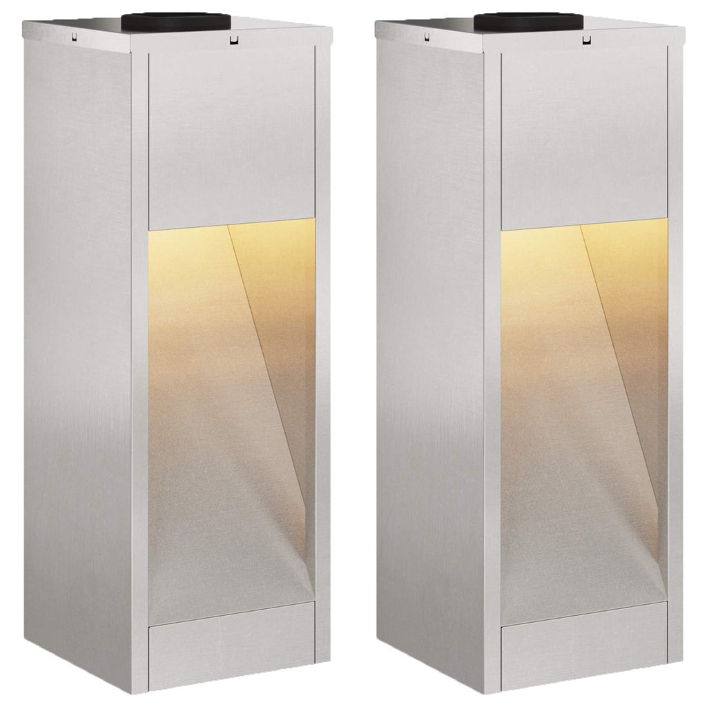 Solar LED Wegeleuchte 2 pcs Silber Edelstahl