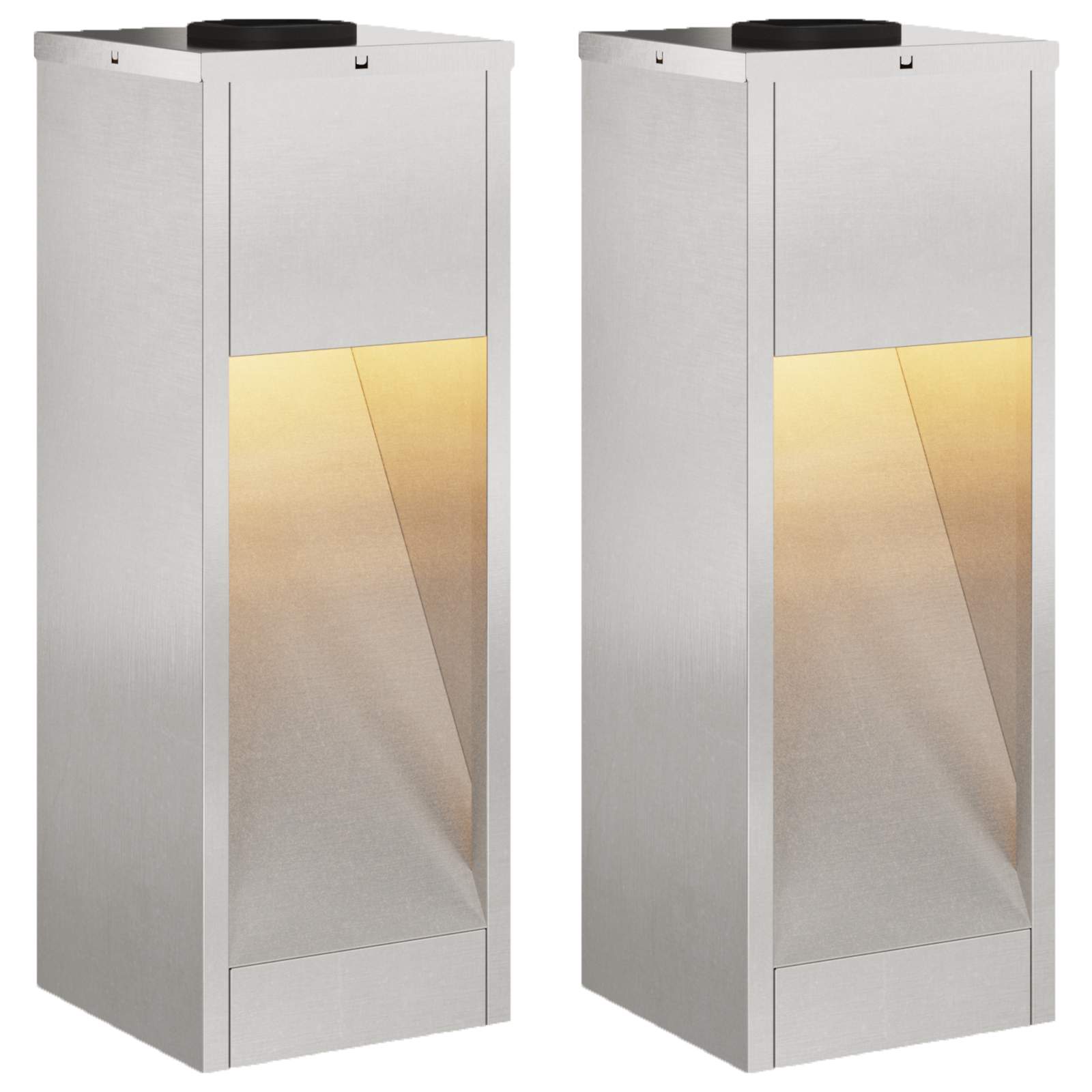 Solar LED Wegeleuchte 2 pcs Silber Edelstahl