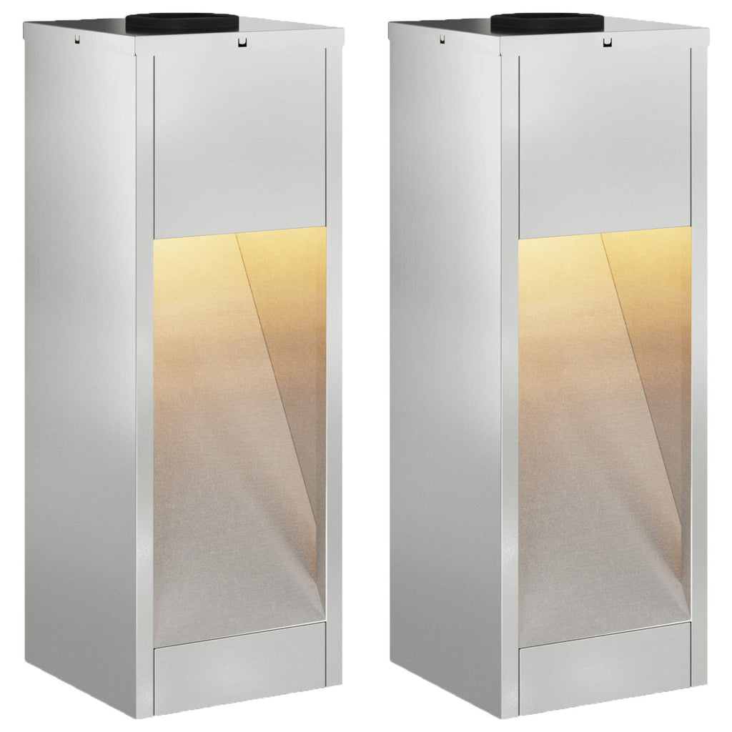 Solar LED Wegeleuchte 2 pcs Silber Galvanisiert