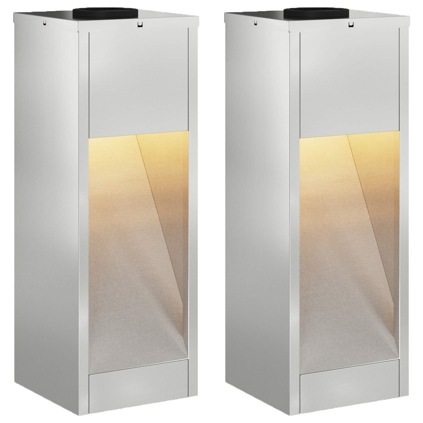 Solar LED Wegeleuchte 2 pcs Silber Galvanisiert