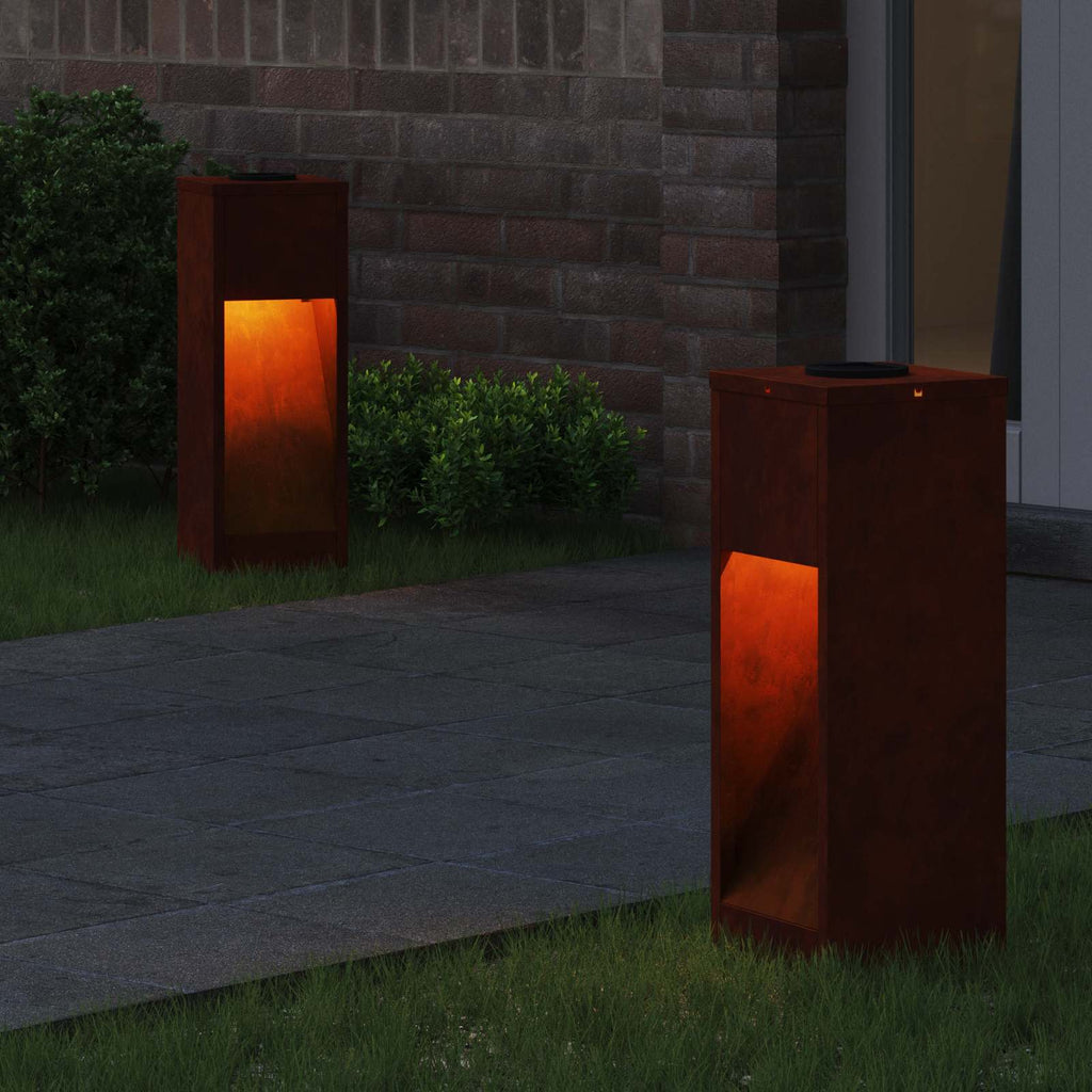 Solar LED Wegeleuchte 2 pcs Bronze Wetterfeststahl
