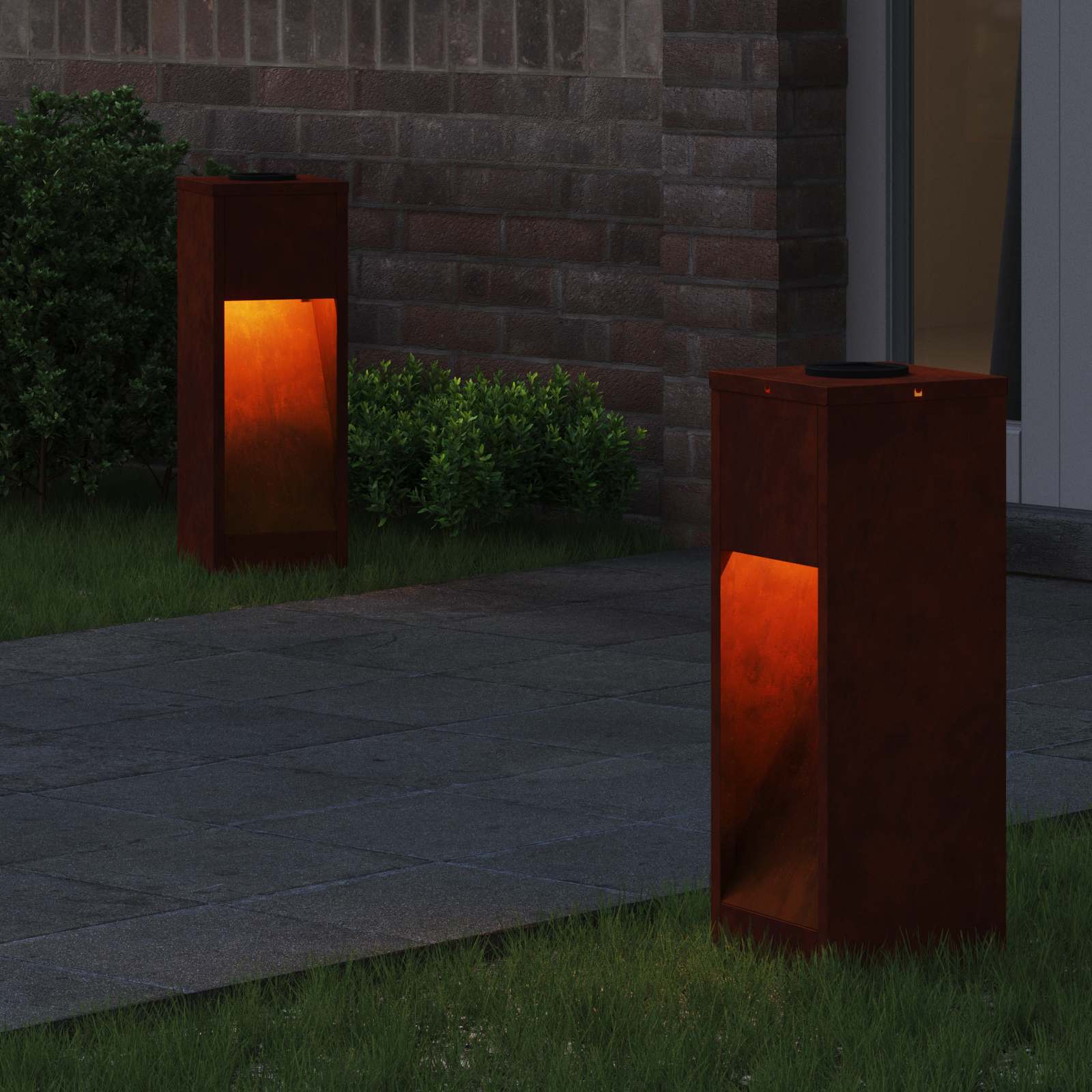 Solar LED Wegeleuchte 2 pcs Bronze Wetterfeststahl