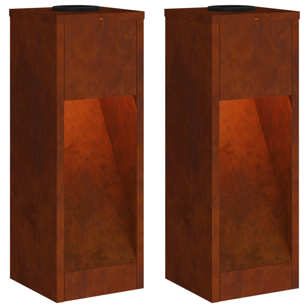 Solar LED Wegeleuchte 2 pcs Bronze Wetterfeststahl