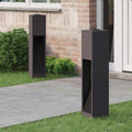 Solar LED Wegeleuchte 2 pcs Schwarz Kalt gewalzter Stahl